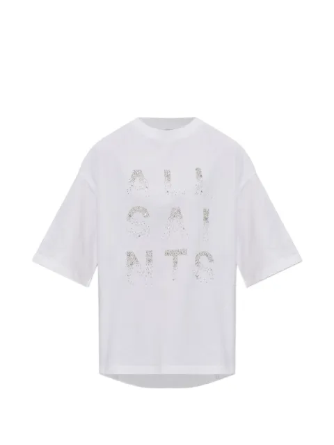 AllSaints Stacks Amelie bead-embellished T-shirt White W151JE