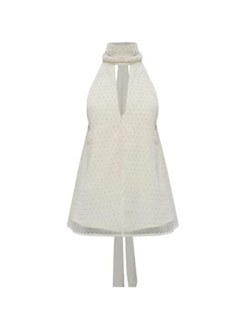 Gestuz Dorah polka-dot halterneck blouse White 10911149