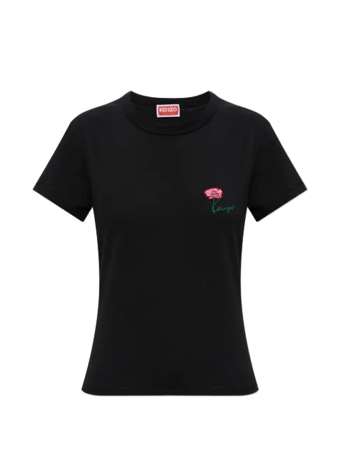 Kenzo Tulip cotton T-shirt Black FG62TS2714SG