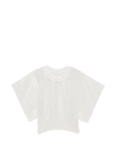 Issey Miyake Cialda open-knit short-sleeve linen T-shirt Grey IM66KN798