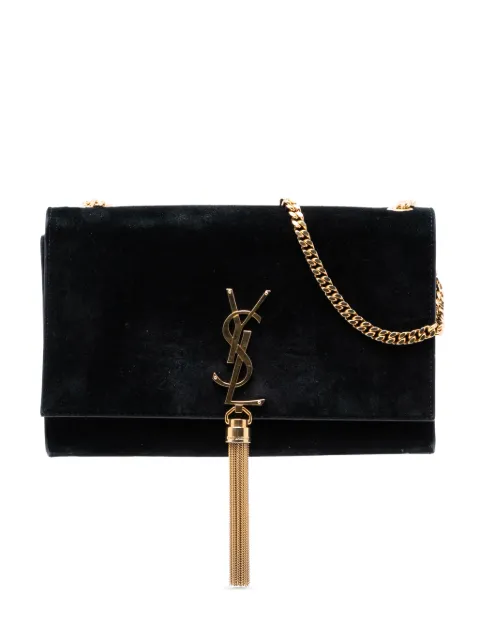 Saint Laurent Pre-Owned 2016 Medium Suede Monogram Kate Tassel crossbody bag Black O0D4Z3DF1QQ5X0ZO
