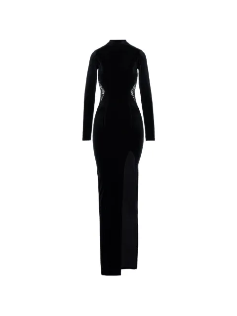 ROSERRY Sydney lace-insert velvet maxi dress Black SYDNEYVELVETMAXI