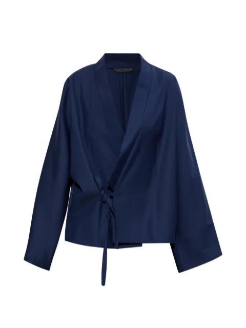 Kenzo tie-fastening wool kimono Blue FG62VE2879TV