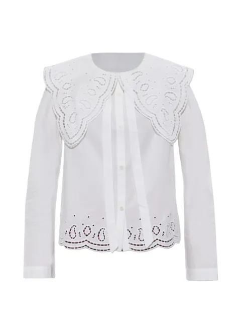 AllSaints Marie broderie-anglaise scalloped-hem blouse White W042PE