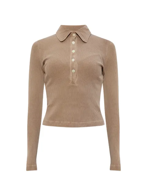 Citizens of Humanity Brea 60's ribbed long-sleeve polo top Neutrals 94683004