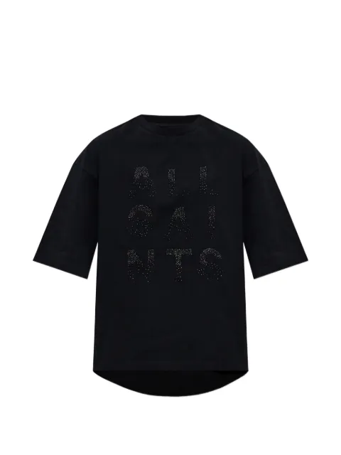 AllSaints Stacks Amelie bead-embellished T-shirt Black W151JE