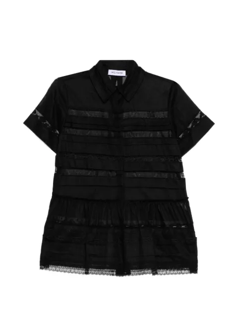 Dice Kayek lace-trim paneled shirt Black SS26C631