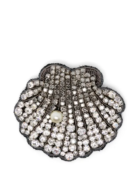 Dice Kayek crystal-embellished shell brooch Silver SS26BR50003