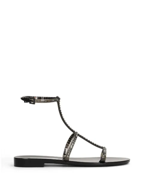 MENGHI James crystal-embellished T-bar sandals Black ME1344PWSA0134