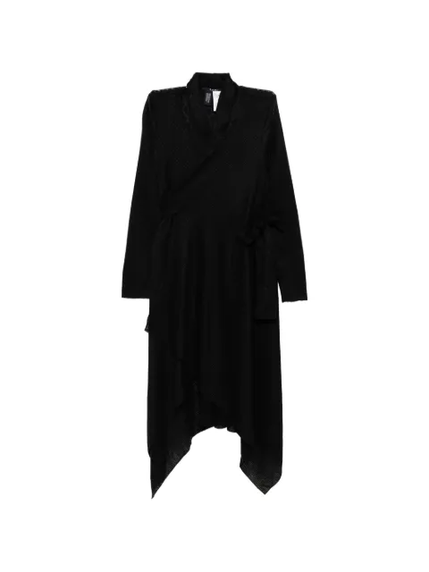 Limi Feu ribbed asymmetric coat Black LKT2933101