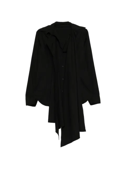 Yohji Yamamoto ruffle-detailing shirt Black FKB1200202