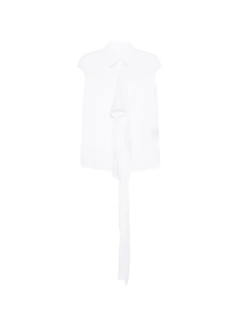 Yohji Yamamoto ruffle-detailing sleeveless top White FKB6520501