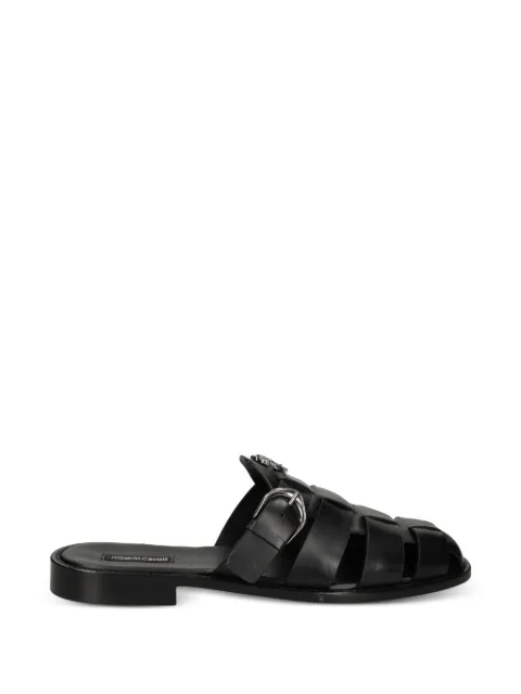 Roberto Cavalli logo-appliqué sandals Black 30785B