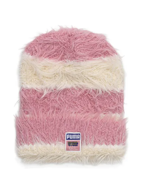 PUMA x Kidsuper striped brushed-knit beanie hat Pink 26602
