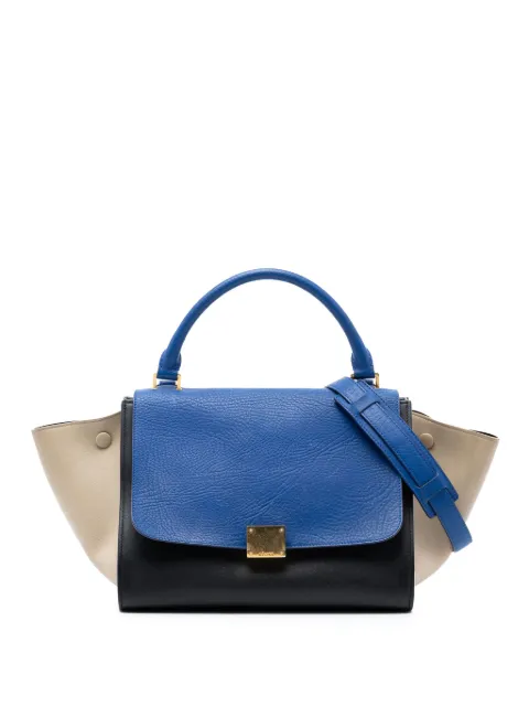 Celine Pre-Owned 2015 Small Tricolor Leather Trapeze satchel Black UNL49SUYU008UJDS