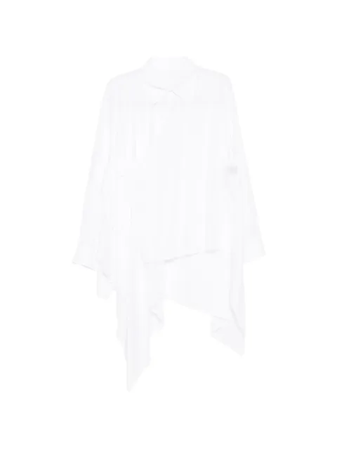 Yohji Yamamoto asymmetric wrap shirt White FKB8120501