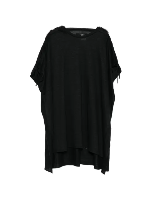 Limi Feu lace-up asymmetric T-shirt Black LKT2333001
