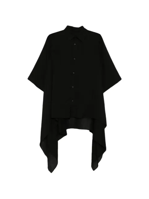 Yohji Yamamoto asymmetric draped shirt Black FKB80201BLK