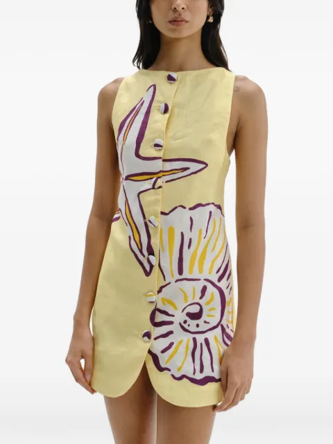 Cala de la Cruz Rhoda starfish-print dress Yellow 25C246