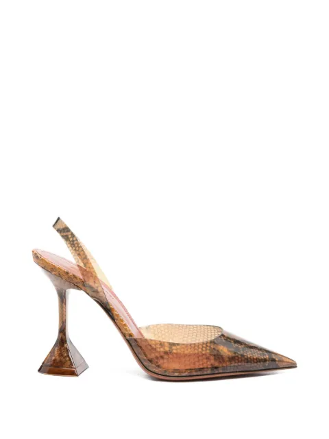 Amina Muaddi Holli snake-effect pumps Brown 11S352006HOL