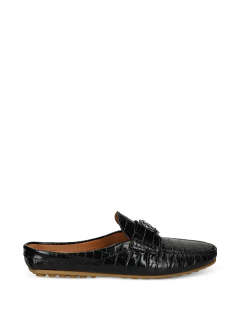 Roberto Cavalli crocodile-effect mules Black 30750