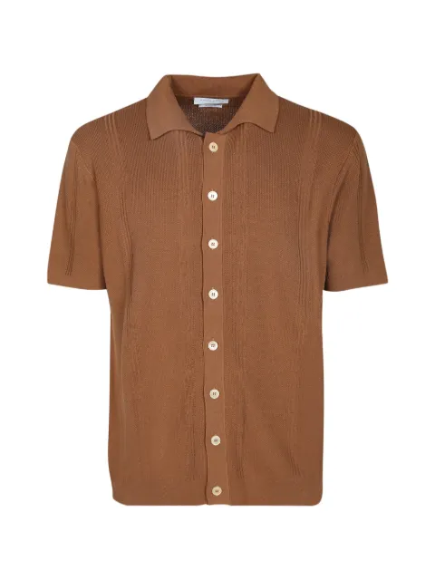 Daniele Fiesoli ribbed-knit short-sleeve shirt Brown DF300135