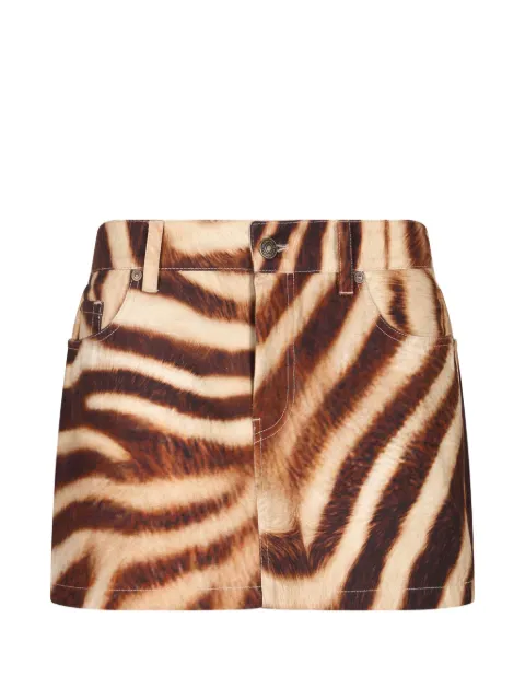 7 For All Mankind short zebra-print skirt Neutrals 7N6D0G81U73HO