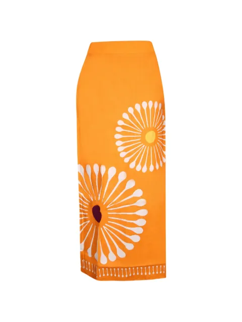 Cala de la Cruz zip-fastening midi skirt Orange 25C273