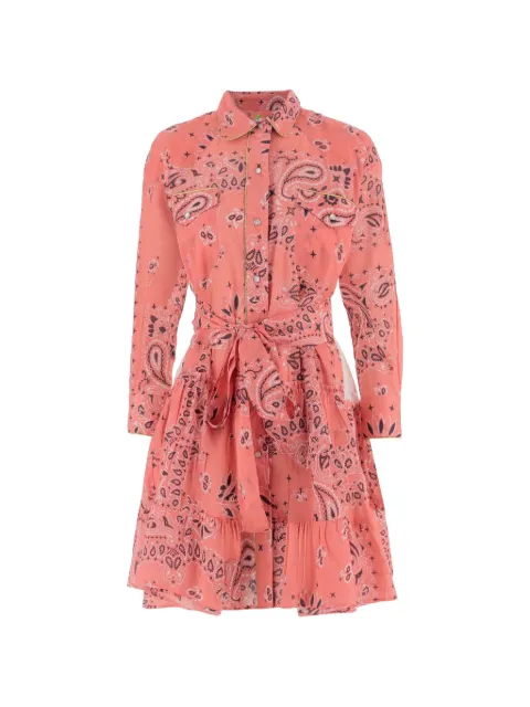 PEP'S damask-pattern ruffled dress Pink NEWBANDANAWESTERN4STRAWBERRY
