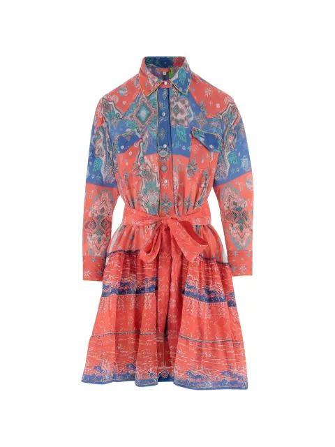 PEP'S geometric-print ruffled dress Orange NAVAROWESTERN4POPPYREDBLUE