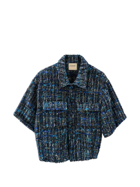 Edward Achour Paris short-sleeve tweed jacket Blue 020669229