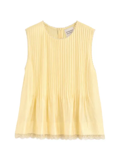 Edward Achour Paris sleeveless pleated blouse Yellow 1007061040