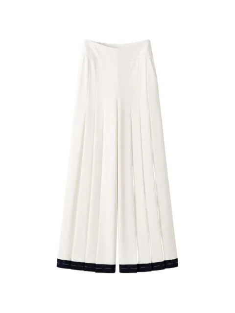 Edward Achour Paris pleated palazzo pants White 1009091030