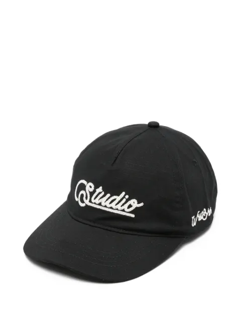 WRSTBHVR Gustaf V2 logo-embroidered ripstop baseball cap Black U9126AM3412