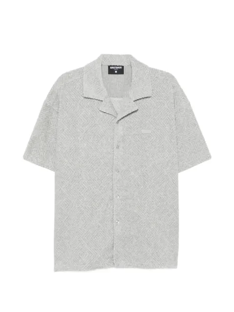 WRSTBHVR Fred geometric-patterned camp-collar shirt Grey U4026SB3370