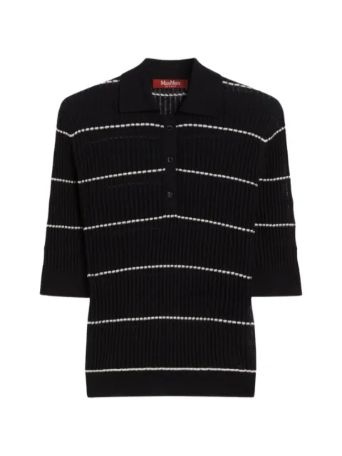 Max Mara striped ribbed polo shirt Black 2616361051600