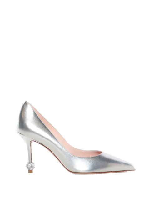 Roger Vivier 85mm crystal-embellished pointed-toe heeled pumps Silver RVW78943010KAC