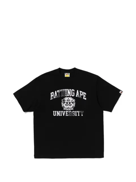 A BATHING APE® logo-print cotton T-shirt Black 001TEL801332M