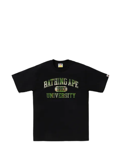 A BATHING APE® camouflage-print logo-print T-shirt Black 1L80110025
