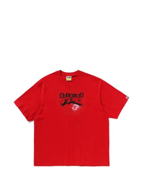 A BATHING APE® graphic-print cotton T-shirt Red 001TEL801341M