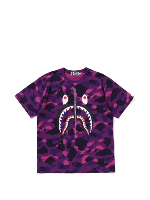 A BATHING APE® Shark camouflage-print T-shirt Purple 0ZXTEW209005N