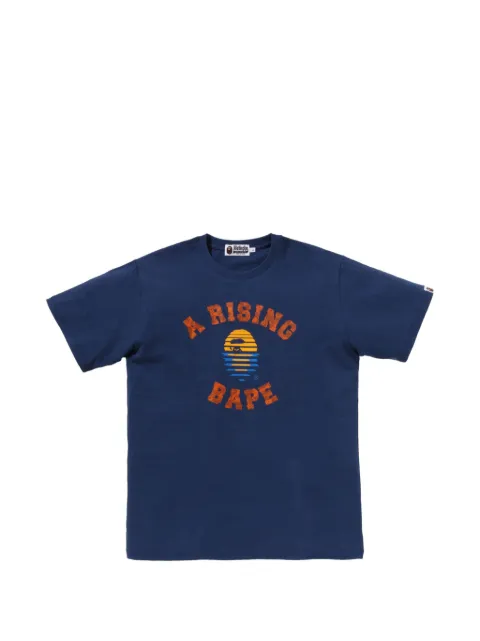 A BATHING APE® logo-print cotton T-shirt Blue 001CSL701005M