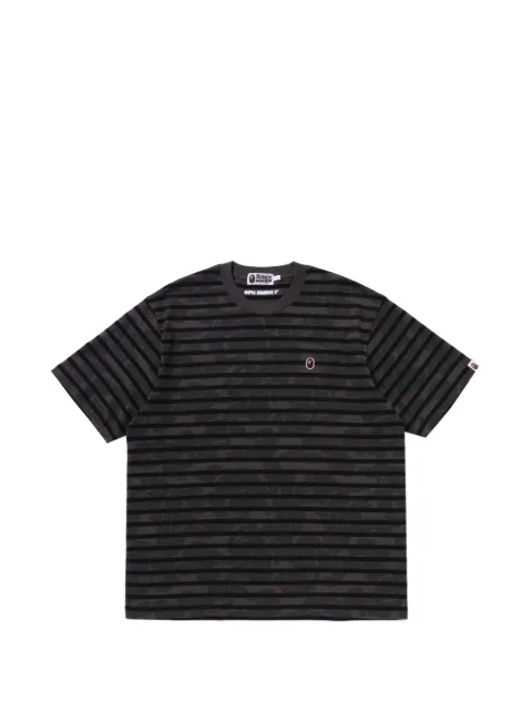 A BATHING APE® camo-print striped T-shirt Black 001CSL801305M
