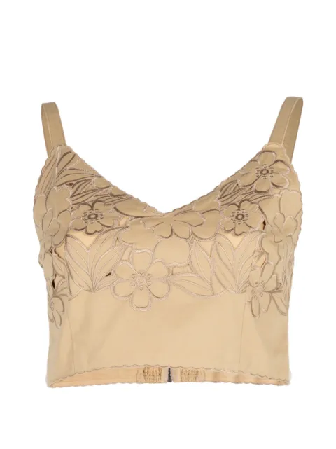 Christy Lynn Feyre floral-embroidered top Neutrals CLB422F63K