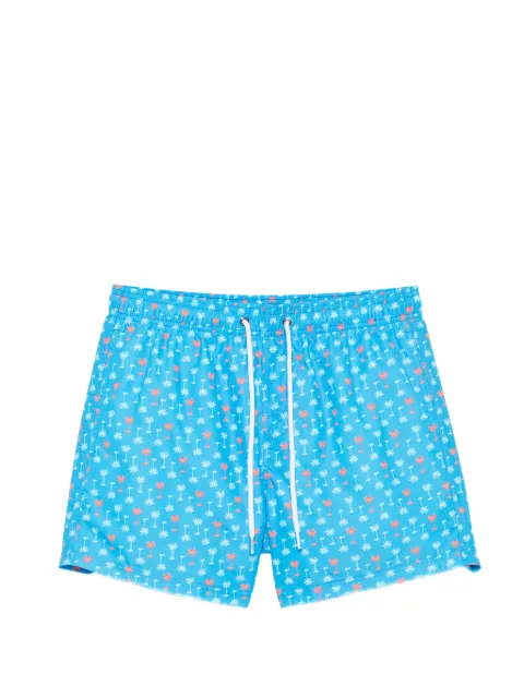 Sundek palm-tree-pattern swim shorts Blue M633BDRT47L