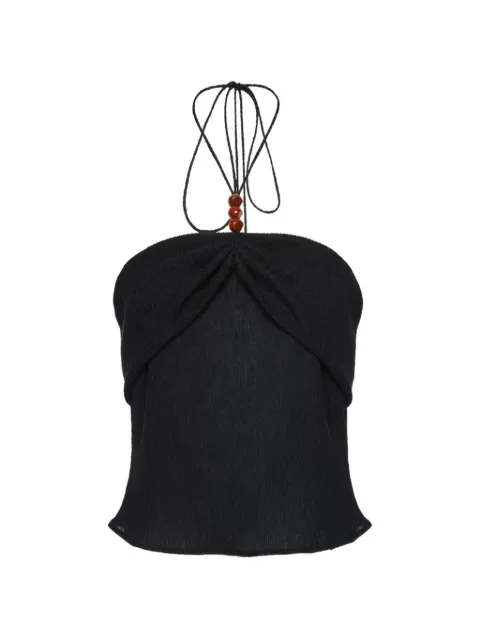 Magda Butrym beaded halterneck top Black 307426