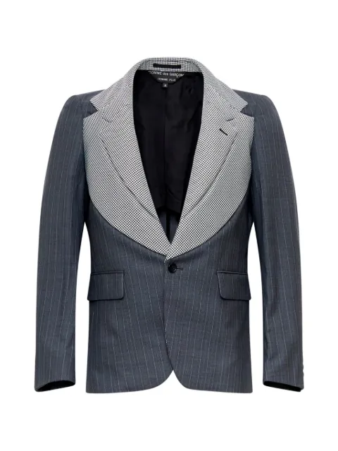 Comme des Garçons Homme Plus pinstripe houndstooth-panel blazer Grey PQJ01305112A