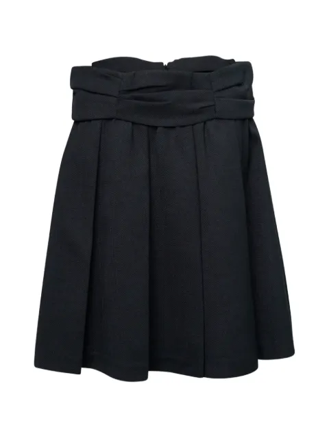 SHUSHU/TONG draped-waist wide-pleat skirt Blue FSDFSK07ASA036NA100