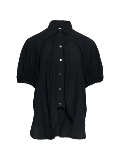 Enföld puff-sleeve pleated shirt Black 300JS5301751
