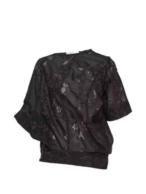 CAROLINE HU embroidered inverted shirt Black CHSS26T06BKEMB00BLACK